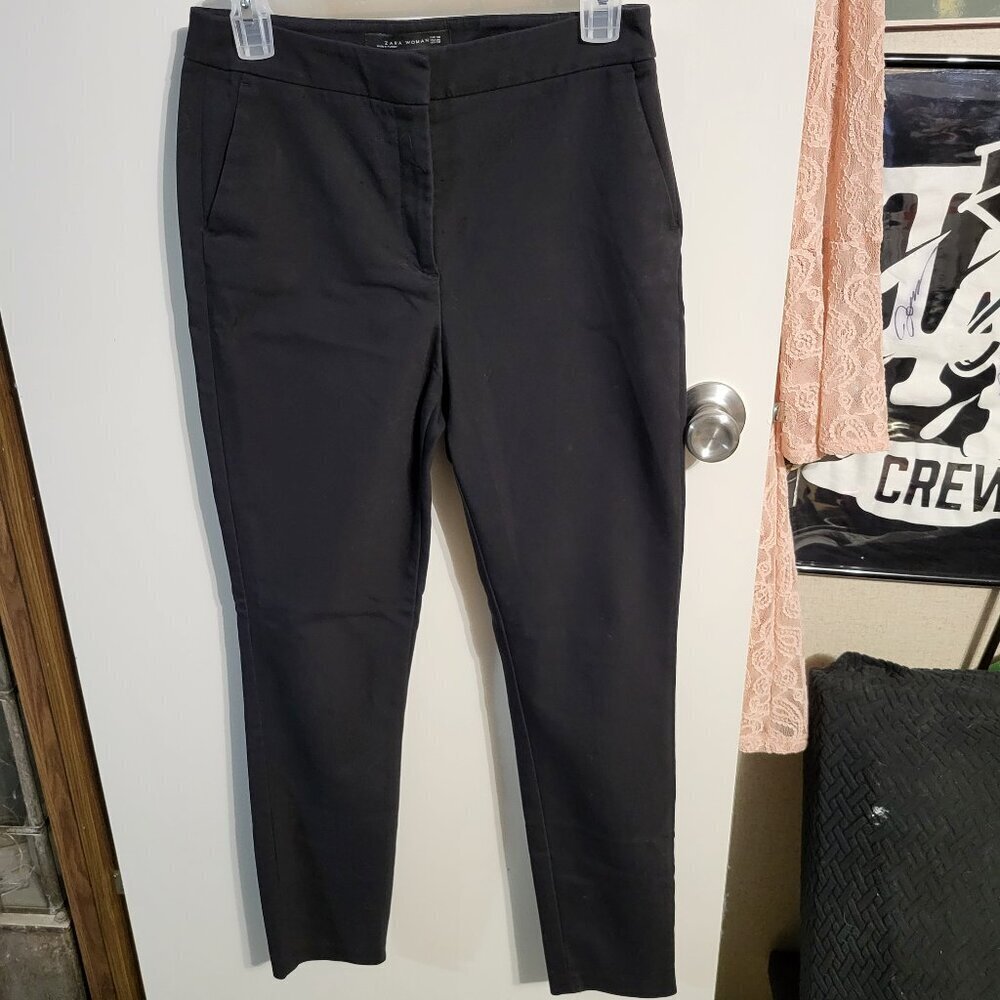 ZARA WOMANS CLASSIC BLACK TROUSERS DRESS PANTS SZ 6